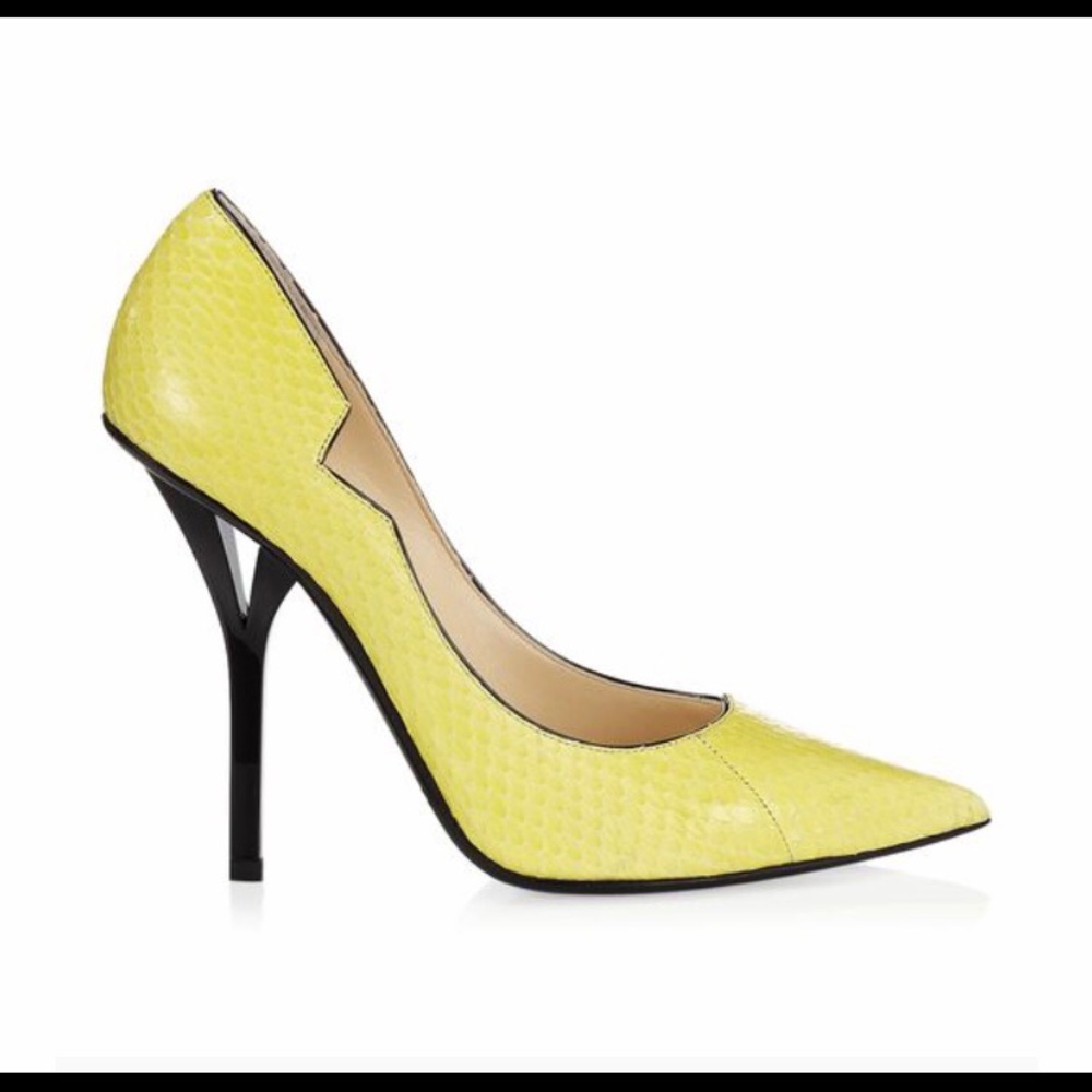 Jimmy Choo Elaphe Size 39 1/2 Color Lemon - image 6